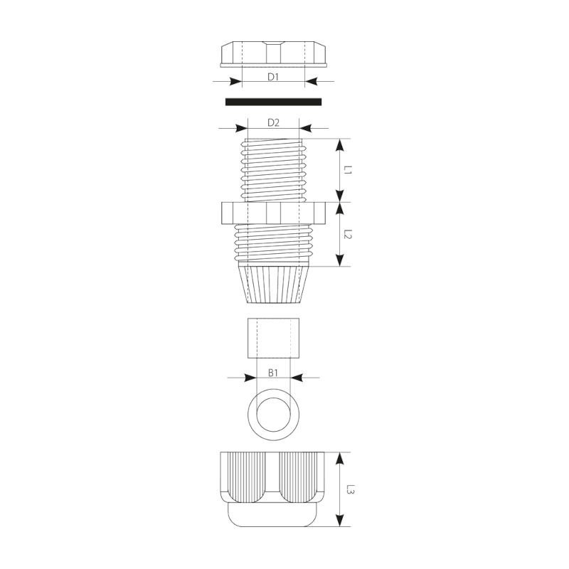 Isolierstopfbuchse PG-21 Elektro-Plast