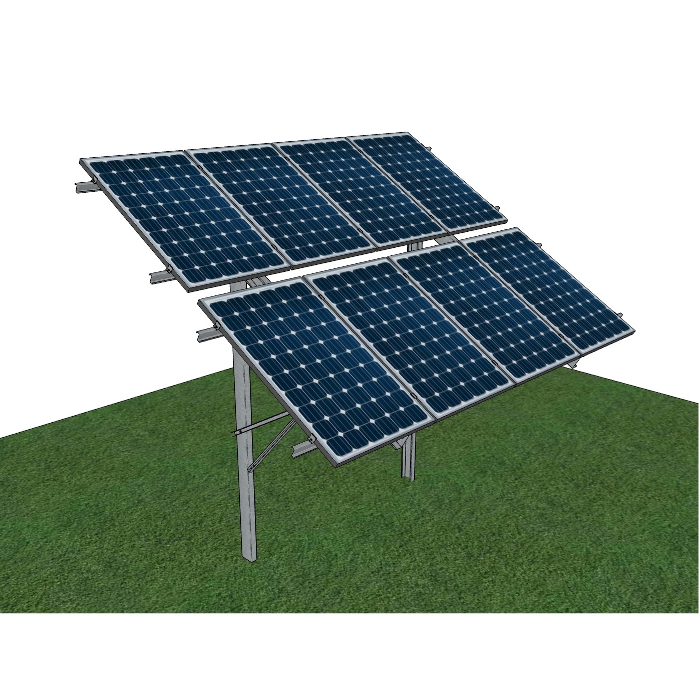 Bodenaufbau mit Einzelstütze 2x5 vertikal Energy 5