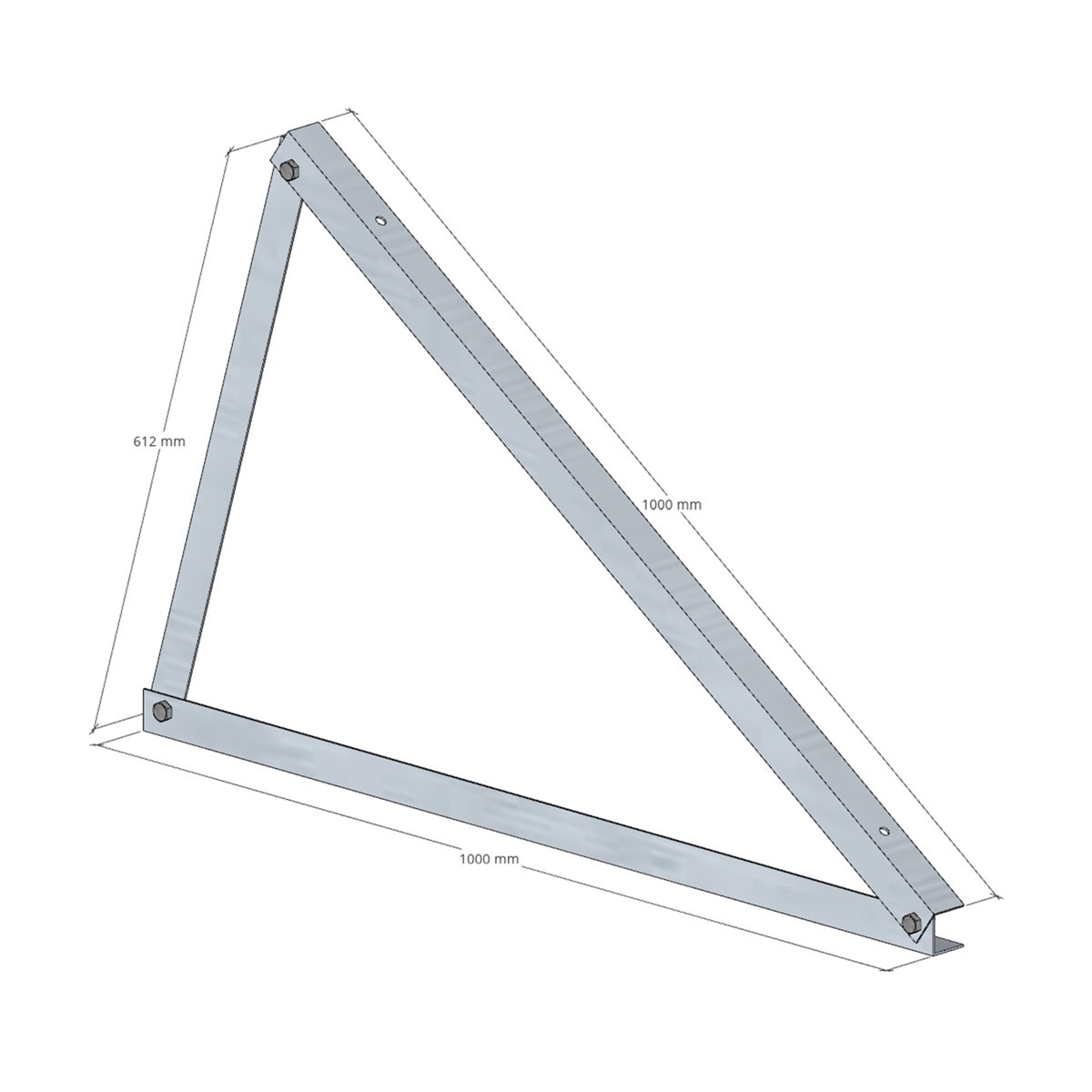 Dreieck 35 ° HORIZONTALE Montage Aluminium