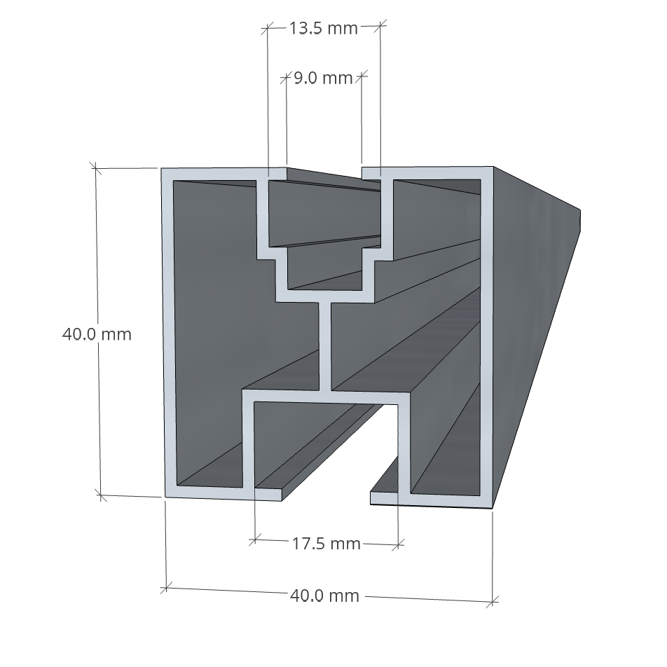 Mounting Rail 40 x 40 x 4400 mm