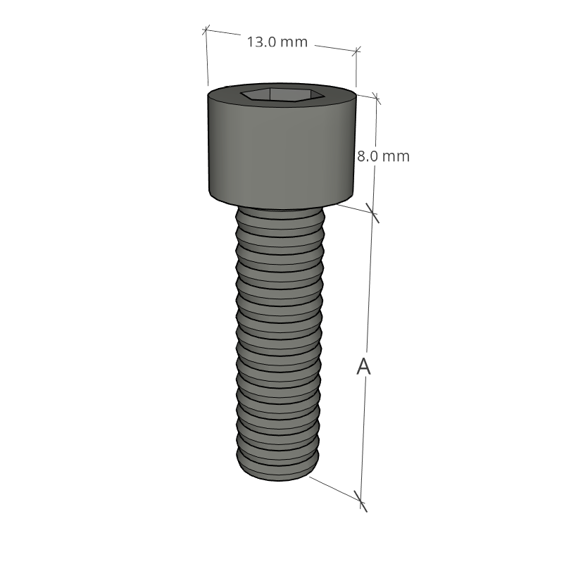 Stainless-steel screw M8 x 22 mm