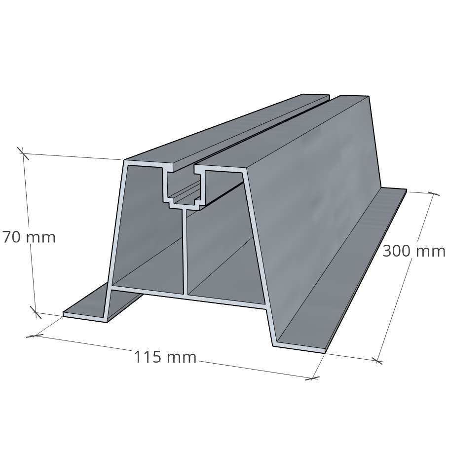 Trapezbrücke 300x70 mm + EPDM