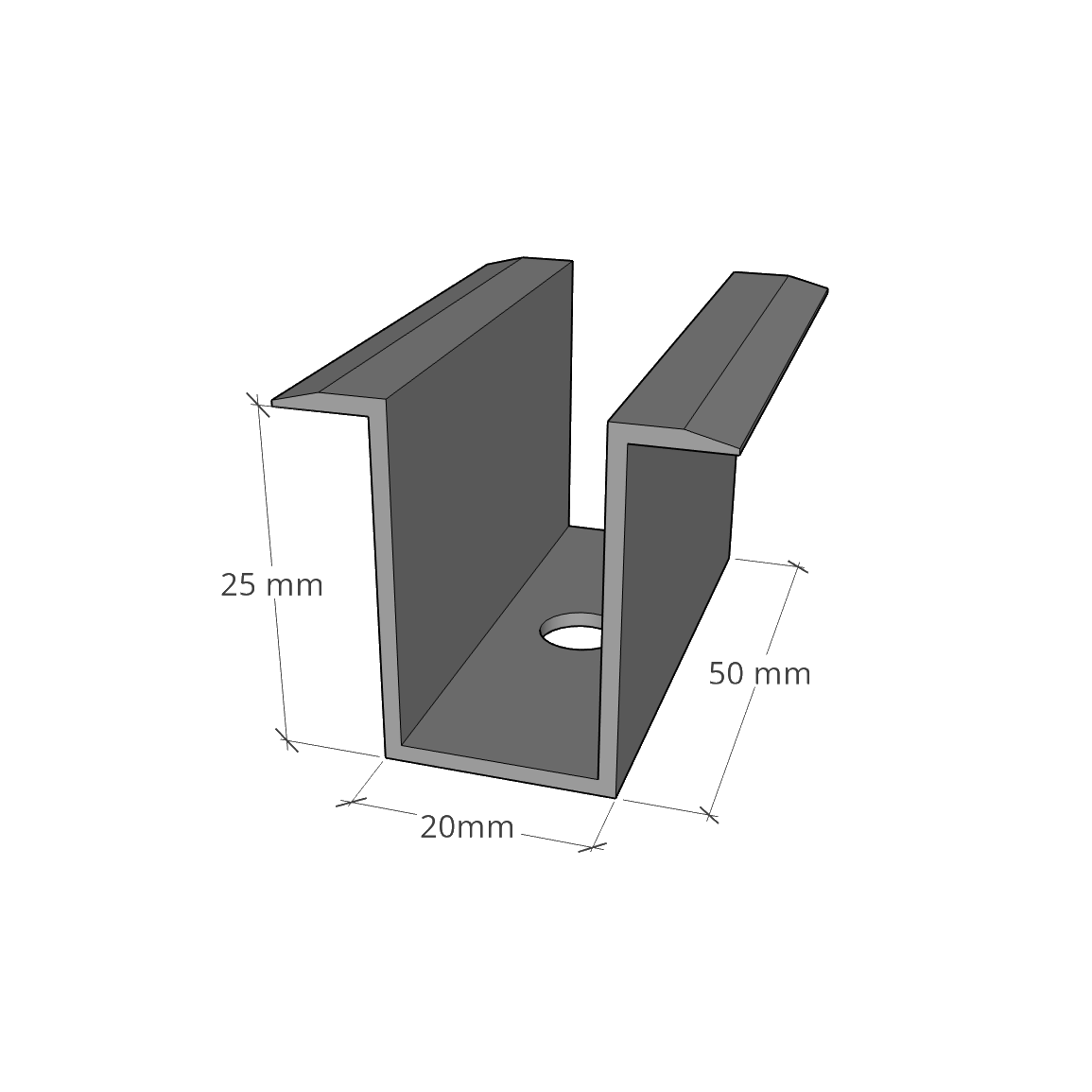 Middle bracket 50 mm