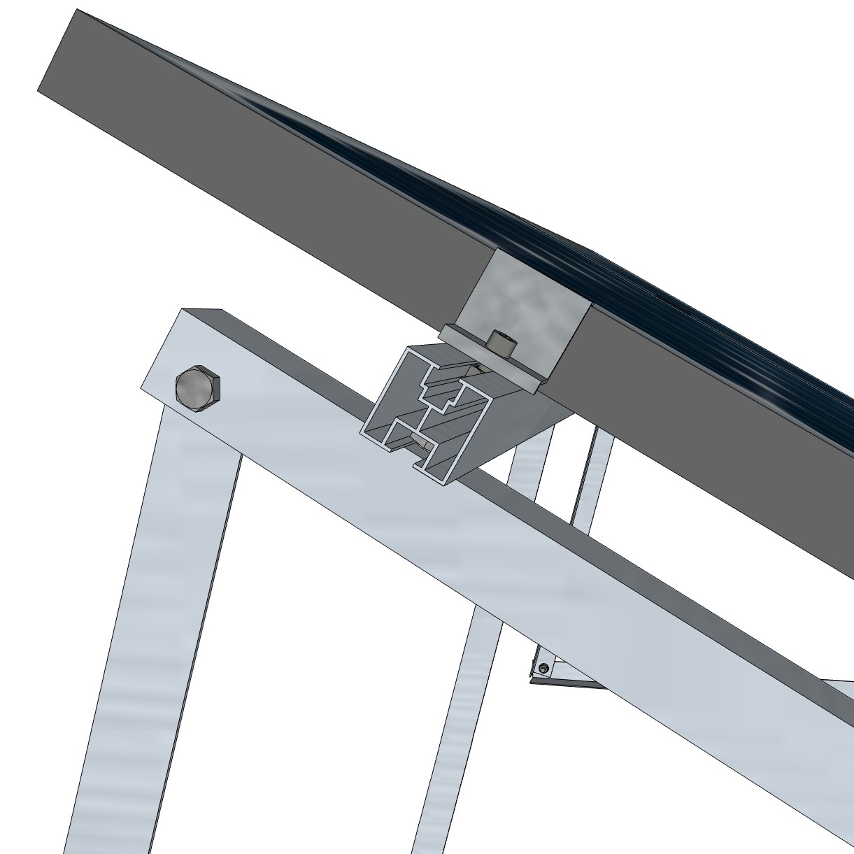 Dreieck 25 ° HORIZONTALE Montage Aluminium