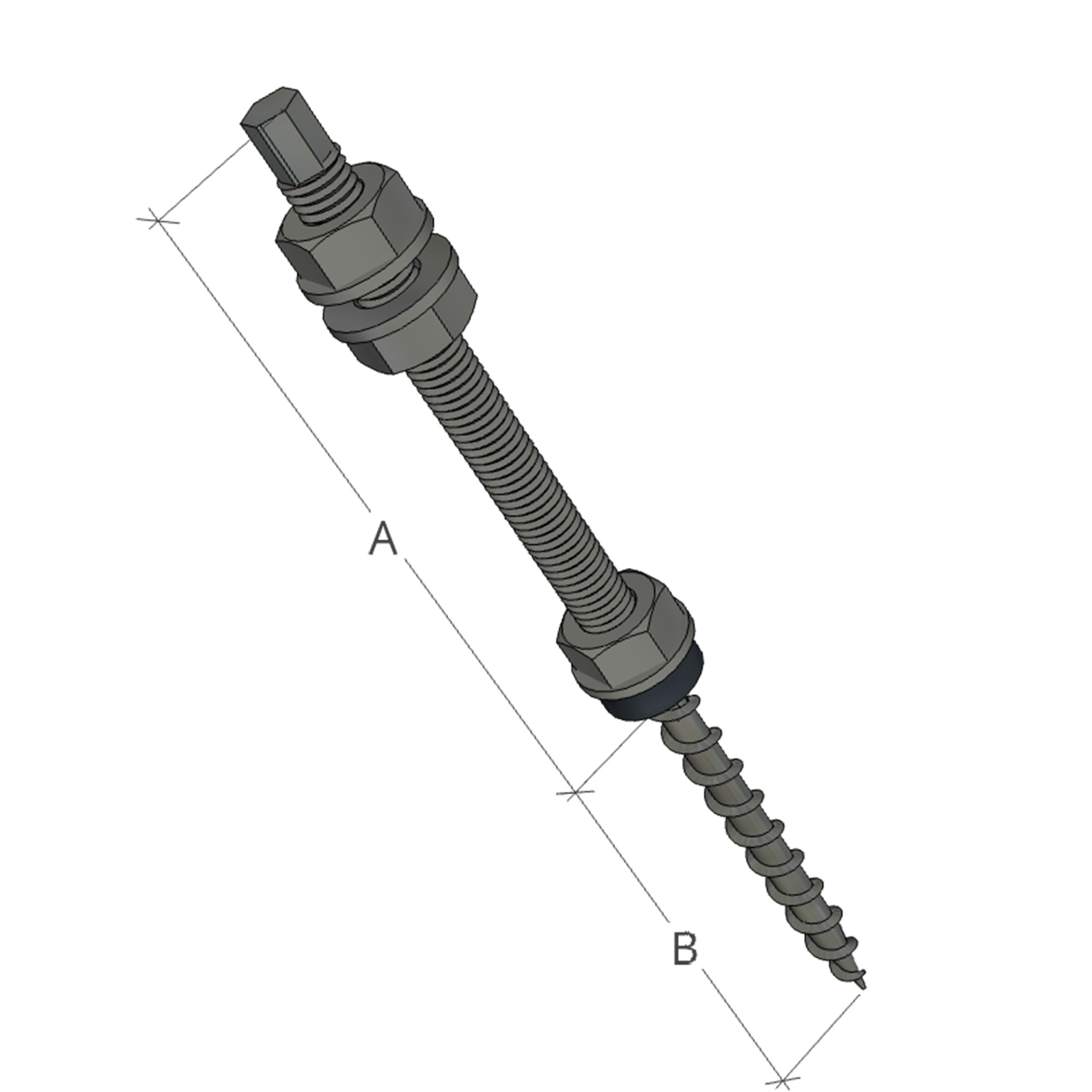 Doppelgewindeschraube M10x300 ohne Adapter