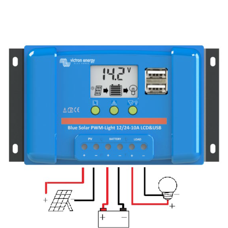 Laderegler BlueSolar PWM 12/24 V - 10 A Victron Energy