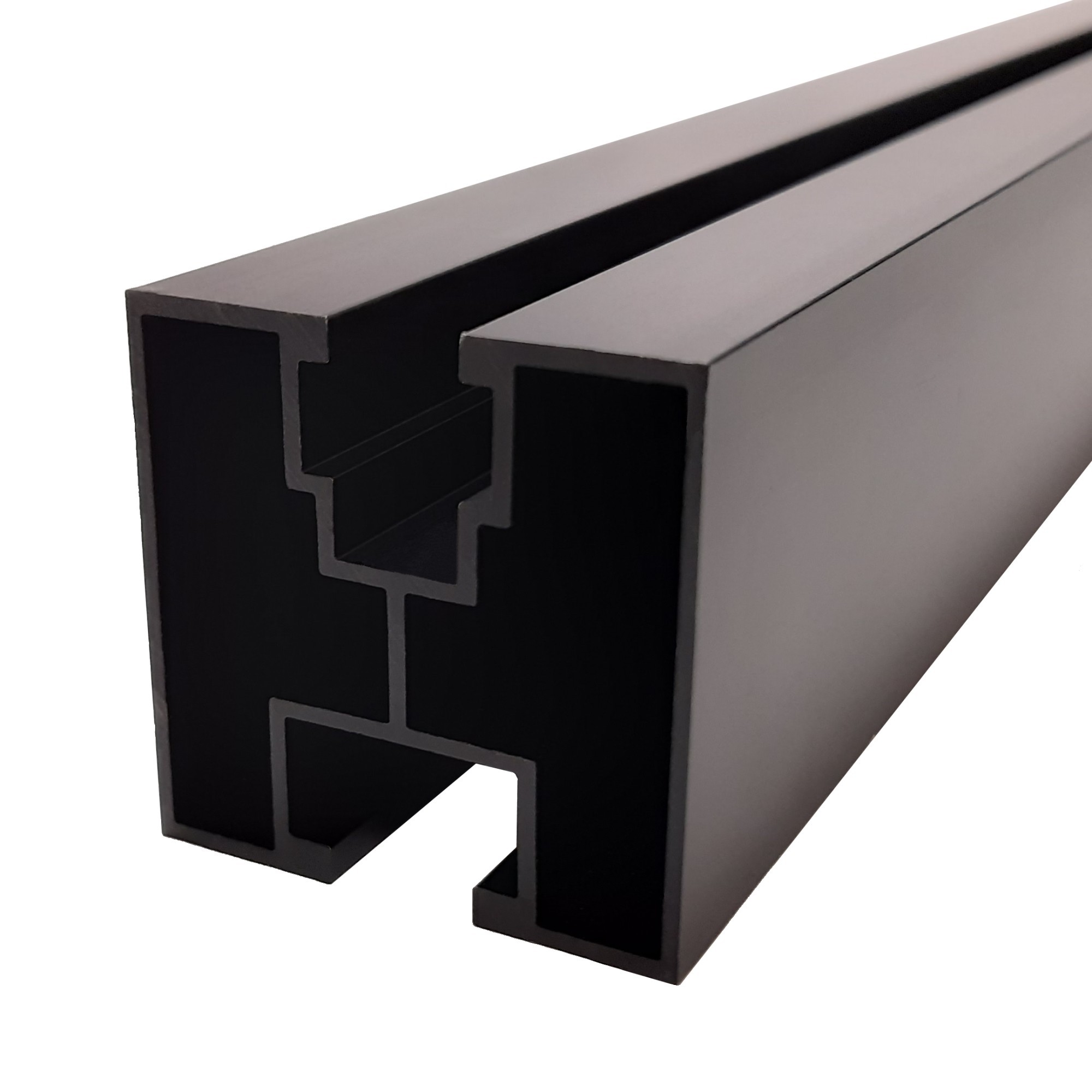 Black mounting rail 40 x 40 x 2420 mm