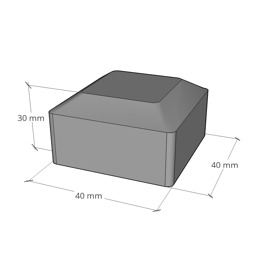 Kappe für Profil 40x40 mm grau