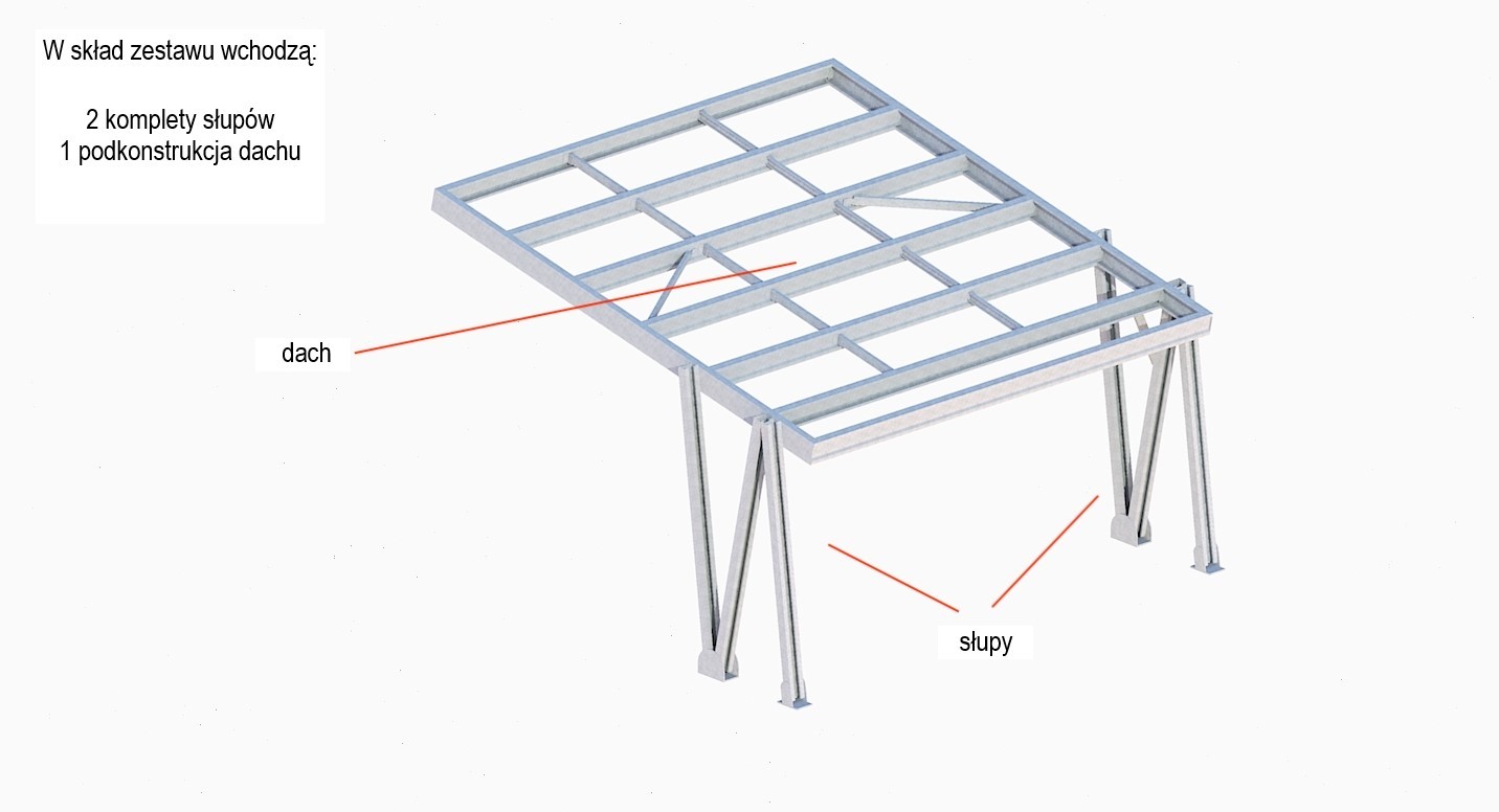 Photovoltaikunterstand Carport 40 Stellplätze Alumero