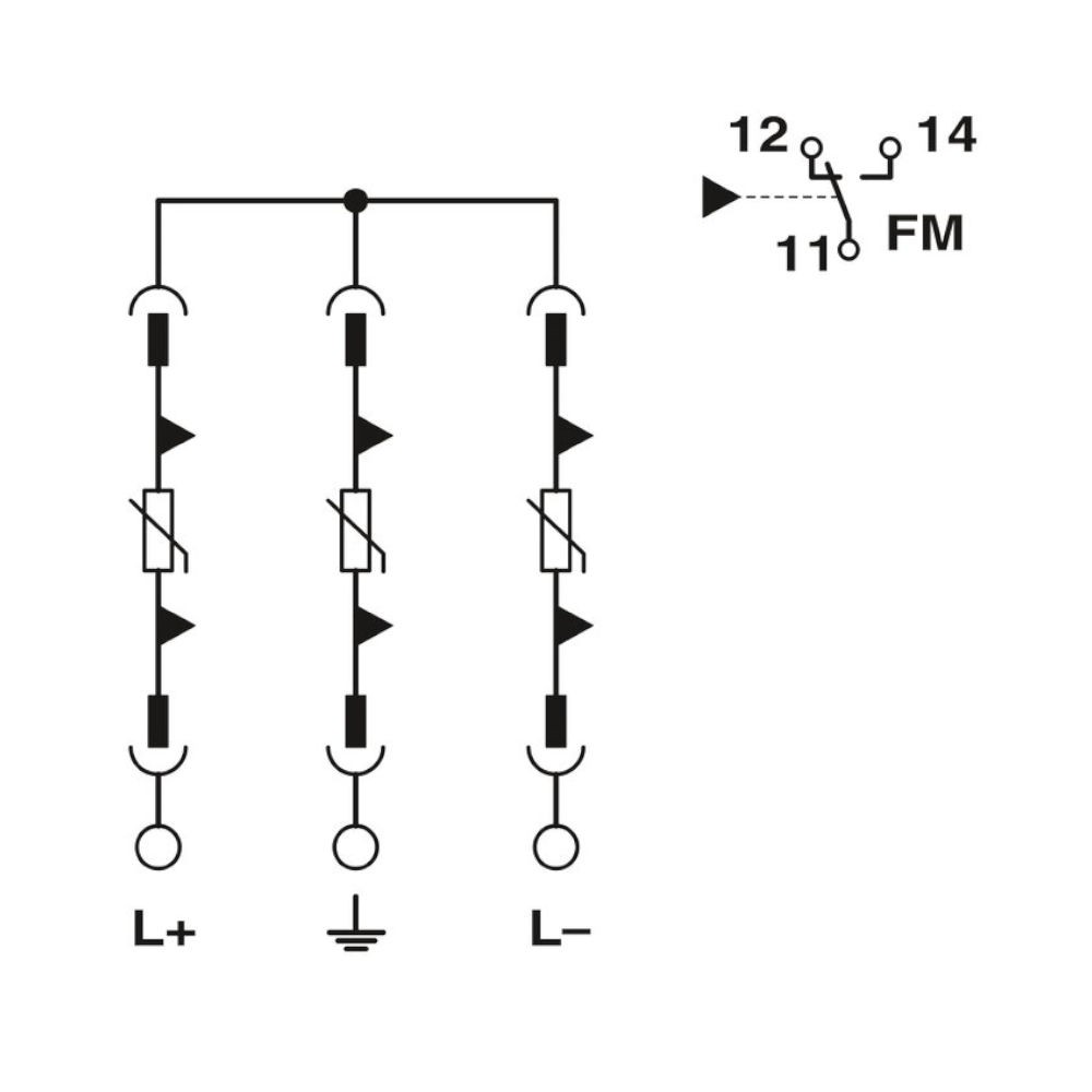 Überspannungsschutzgerät DC 1000 V PV/2+V FM Typ 1+2 Phoenix