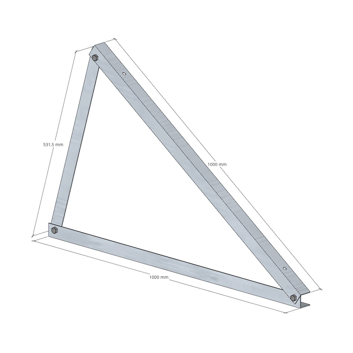 Dreieck 30° HORIZONTALE Montage Aluminium