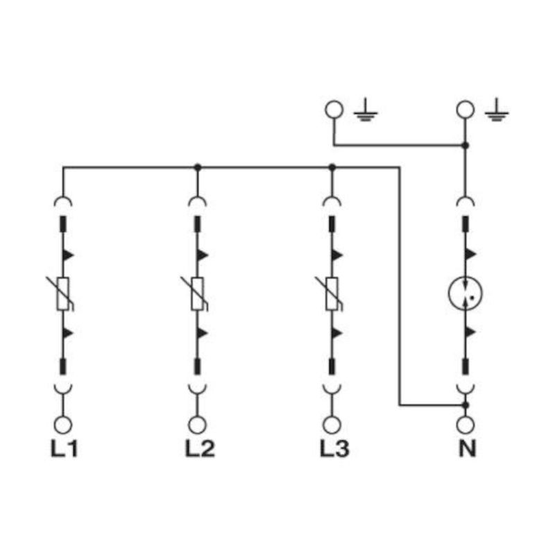 Überspannungsschutzgerät 4P AC Typ 1+2 EE 3F Phoenix